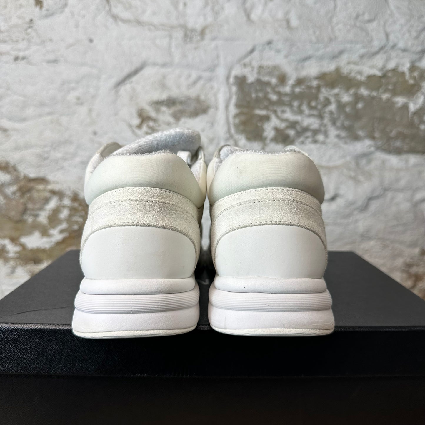 Chanel CC Triple White Trainer Sneaker Sz 9 (42)