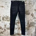 Amiri MX1 Camo Patch Black Denim Jeans Sz 32