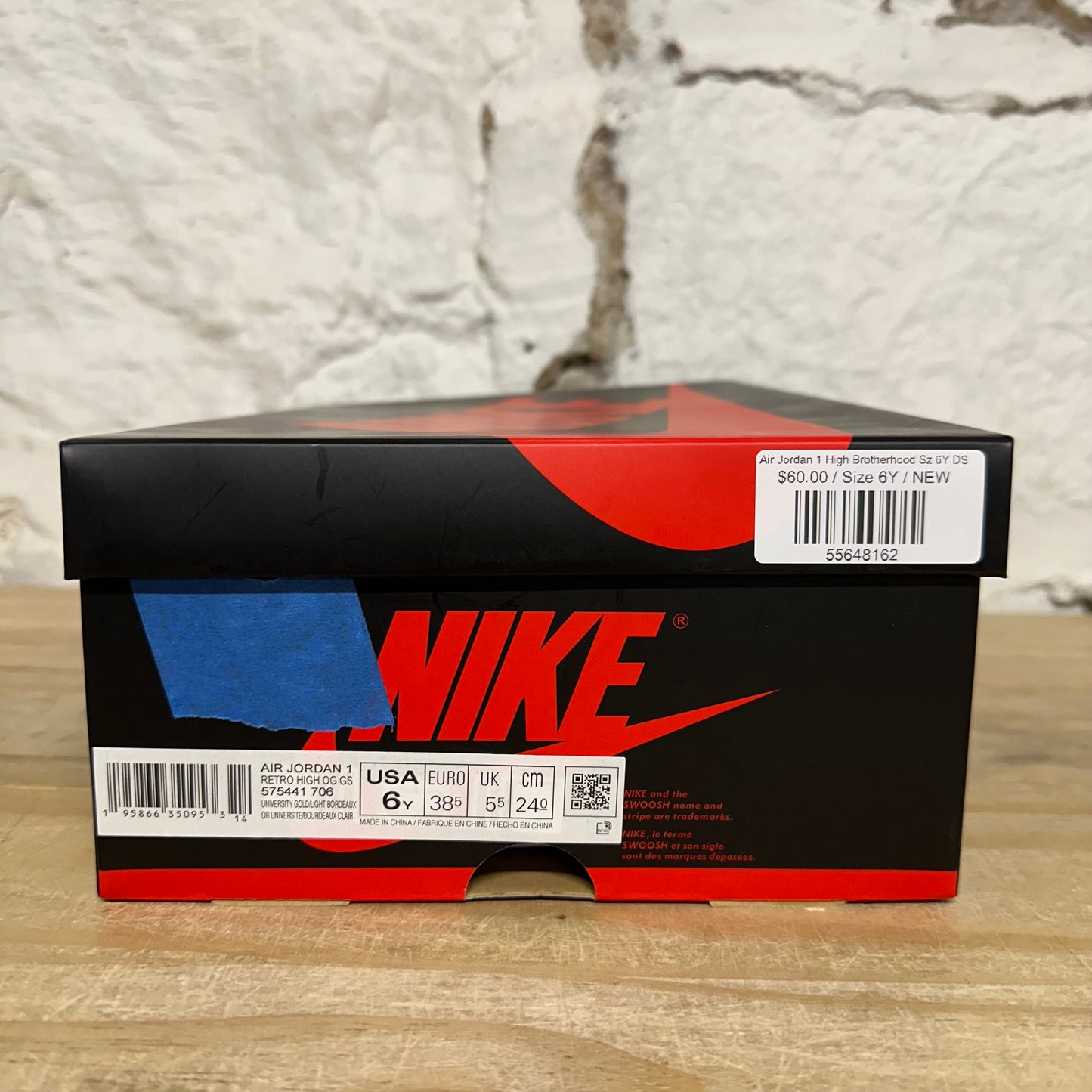 Air Jordan 1 High Brotherhood Sz 6Y DS