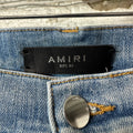 Amiri Embroidered Reaper Logo Blue Denim Jeans Sz 36