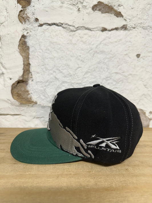 Hellstar Paintbrush Green Silver Black Snapback Hat DS