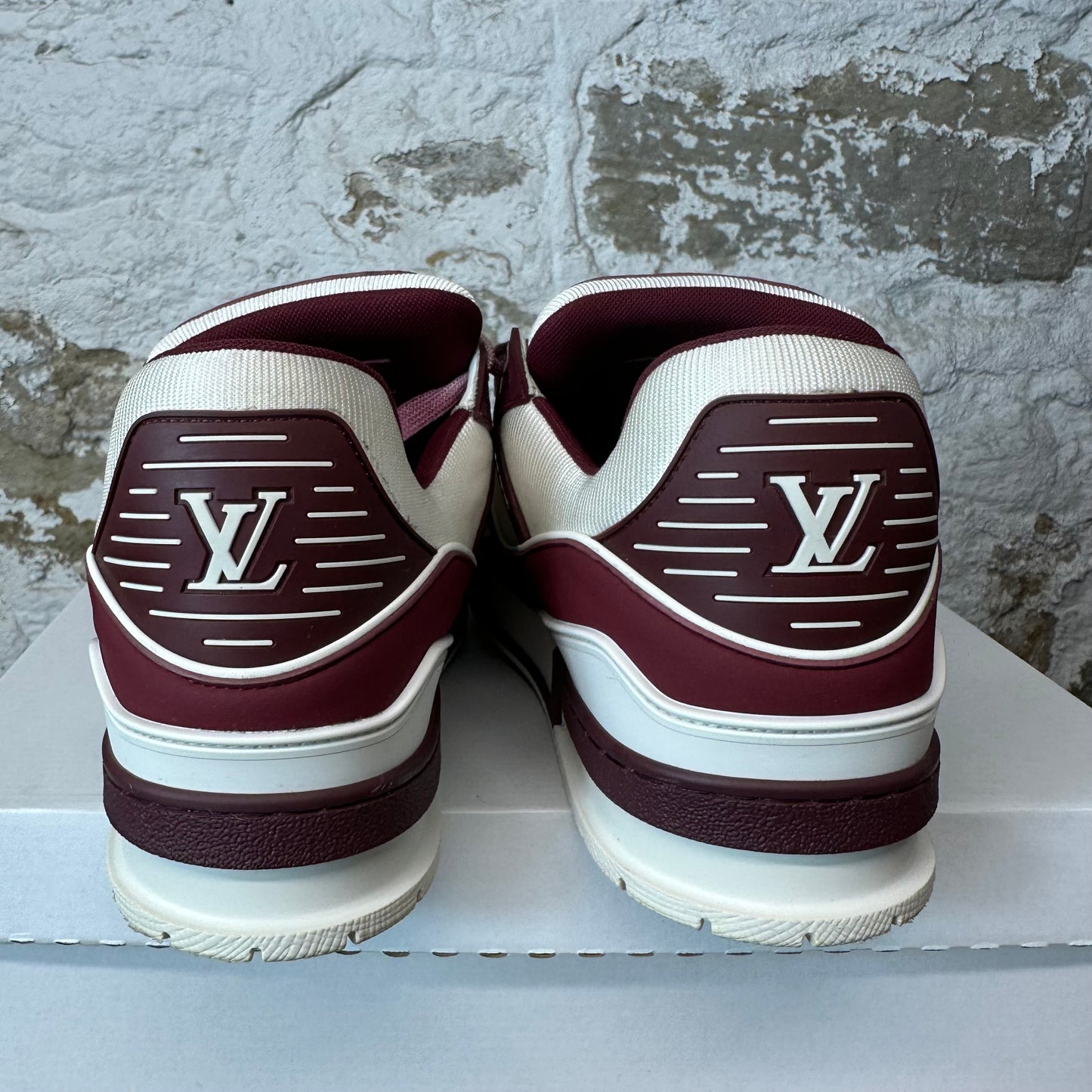 Louis Vuitton Burgundy White Trainer Sneaker Sz 9 (7.5LV)