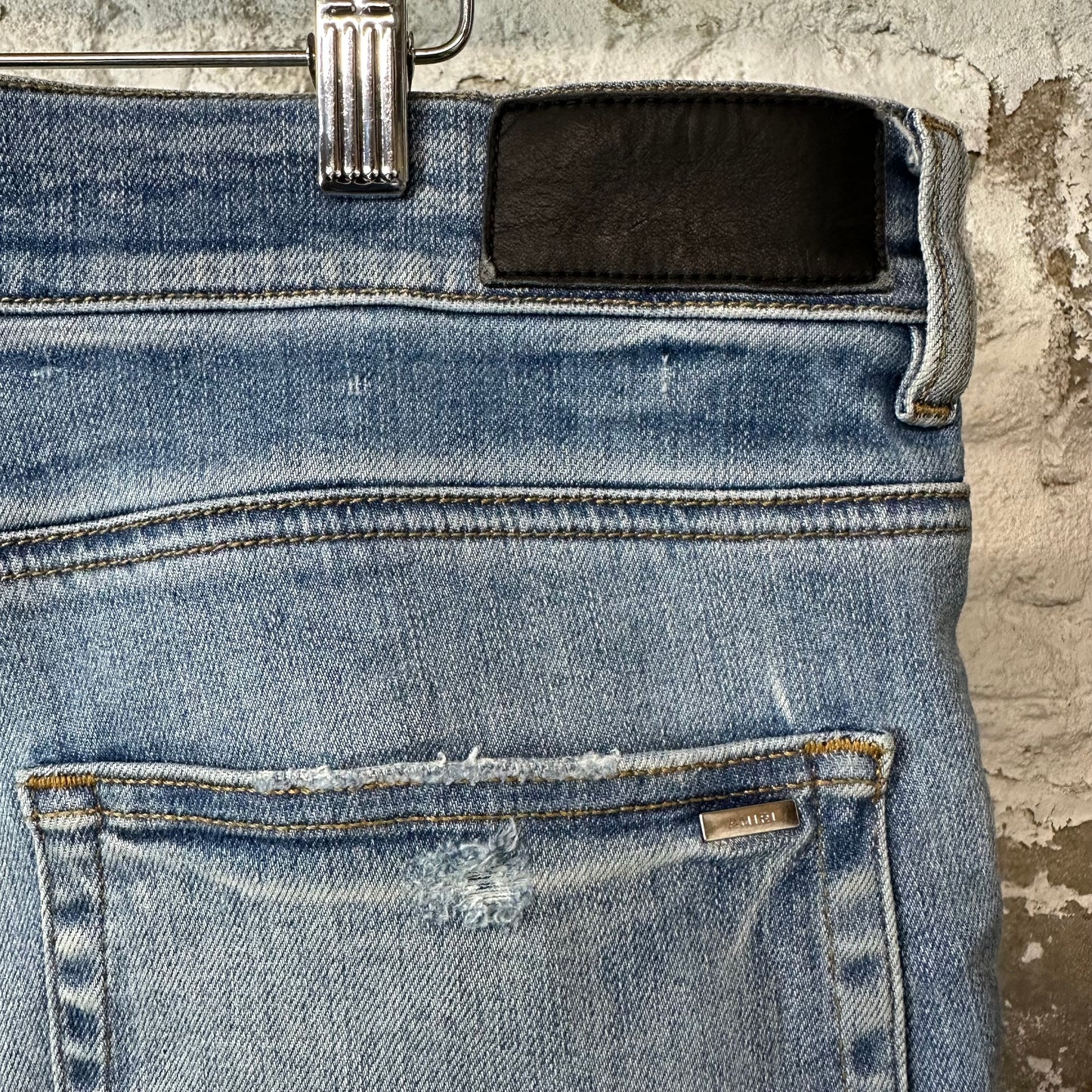 Amiri MX1 Indigo Paisley Blue Denim Jeans Sz 36