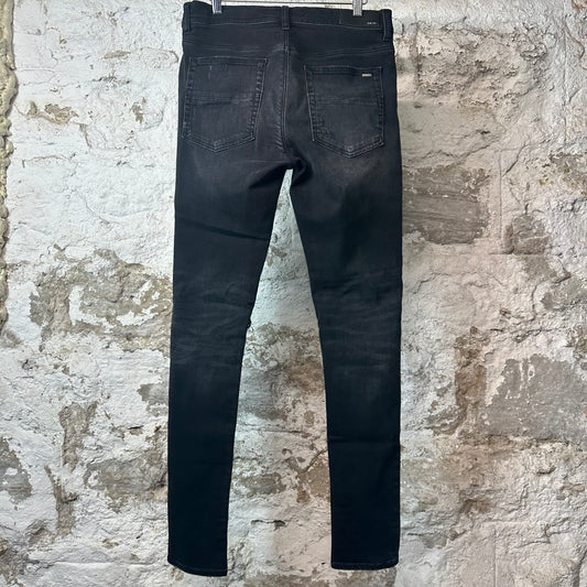 Amiri MX1 Cream Suede Black Denim Jeans Sz 31