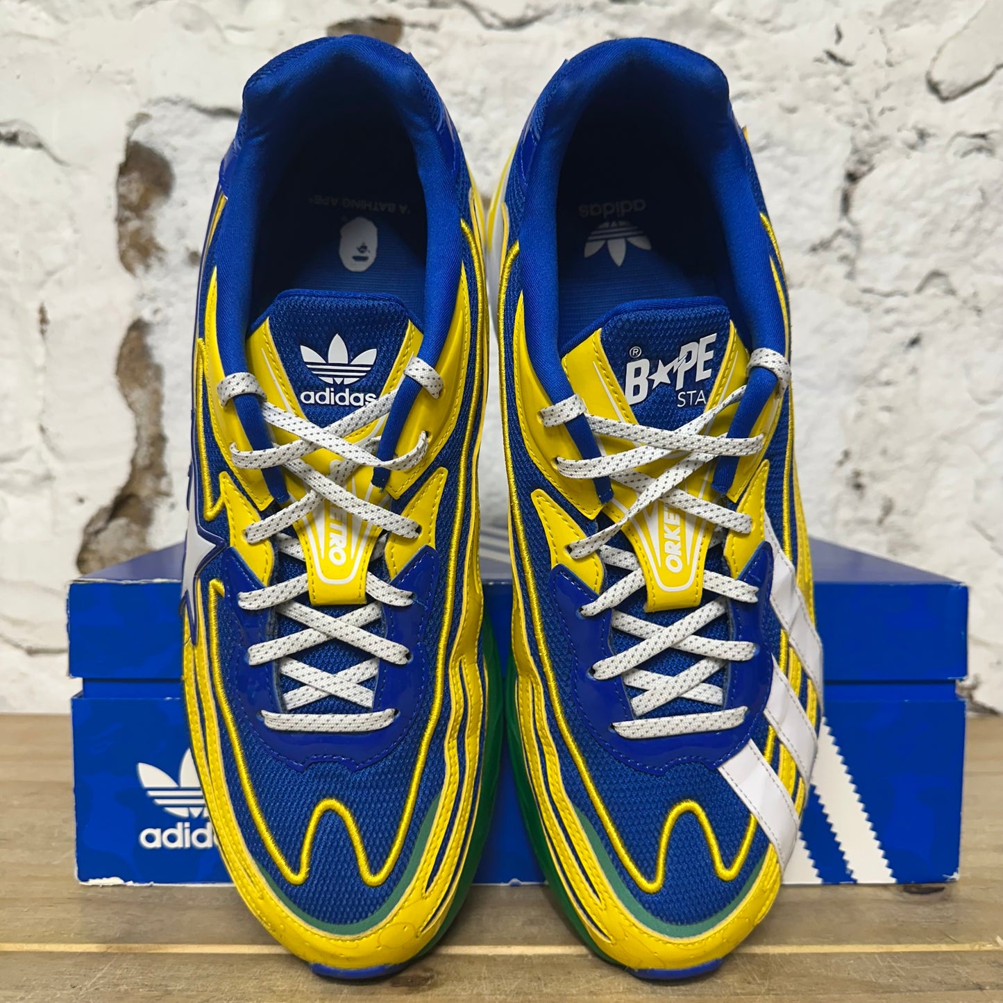 Adidas Orketro Bape Yellow Blue Green Sz. 12.5