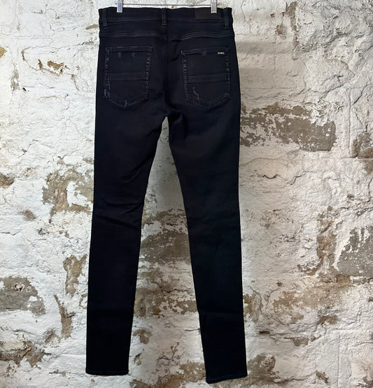 Amiri MX1 Olympic Patch Black Denim Jeans Sz 31