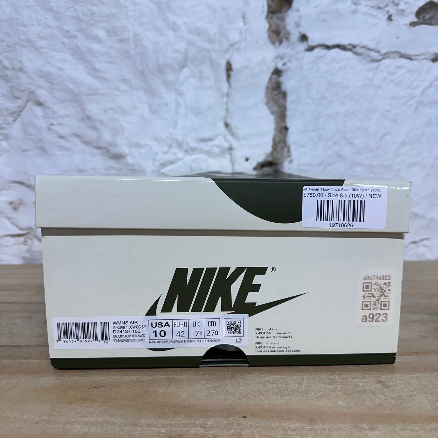 Air Jordan 1 Low Travis Scott Olive Sz 8.5 (10W) DS