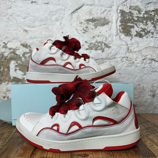 Lanvin Curb Red Lace White Sneaker Sz 10 (43)