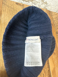 Moncler Small Logo Navy Knit Beanie