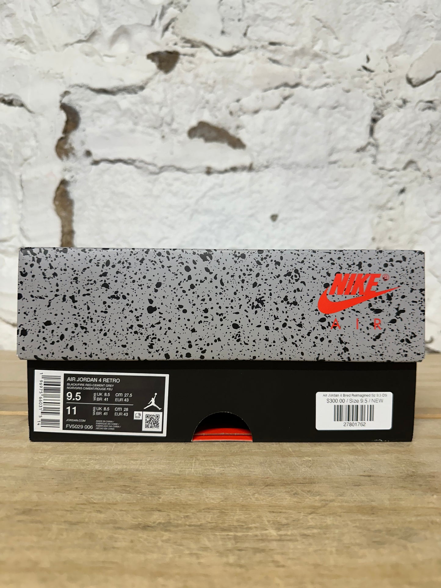 Air Jordan 4 Bred Reimagined Sz 9.5 DS