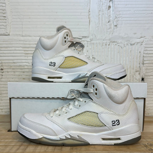 Air Jordan 5 White Metallic Sz 6.5Y