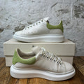Alexander Mcqueen Green Suede Tab White Sneaker Sz 7.5 (40.5)