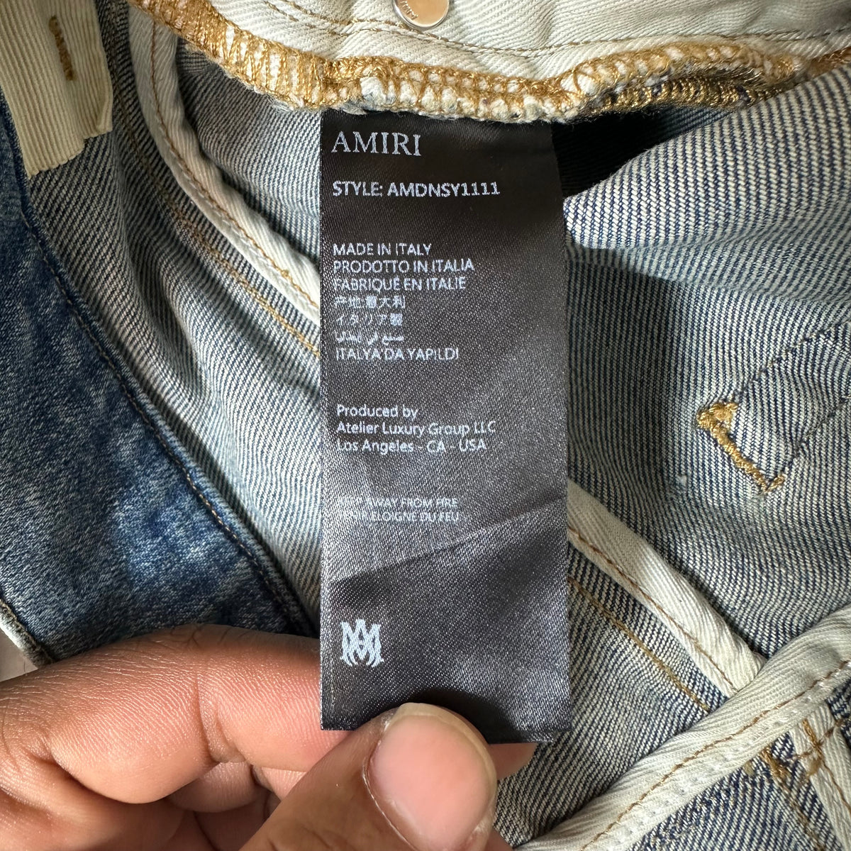 Amiri Quad Stitch Blue Denim Jeans Sz 30