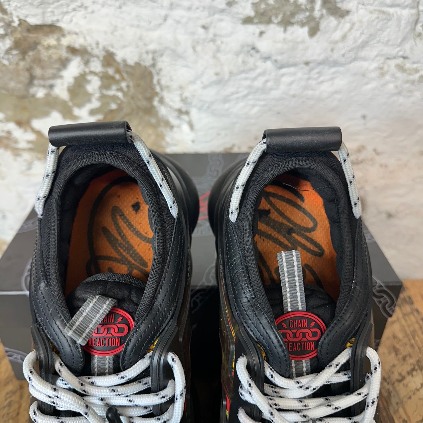 Versace Chain Reaction Black Multicolor Sneaker Sz 13 (46)