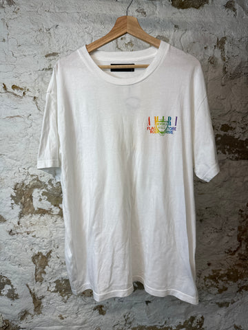 Amiri Rainbow Flagship White T-shirt Sz L