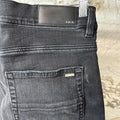 Amiri MX1 Blue Suede Black Denim Jeans Sz 33