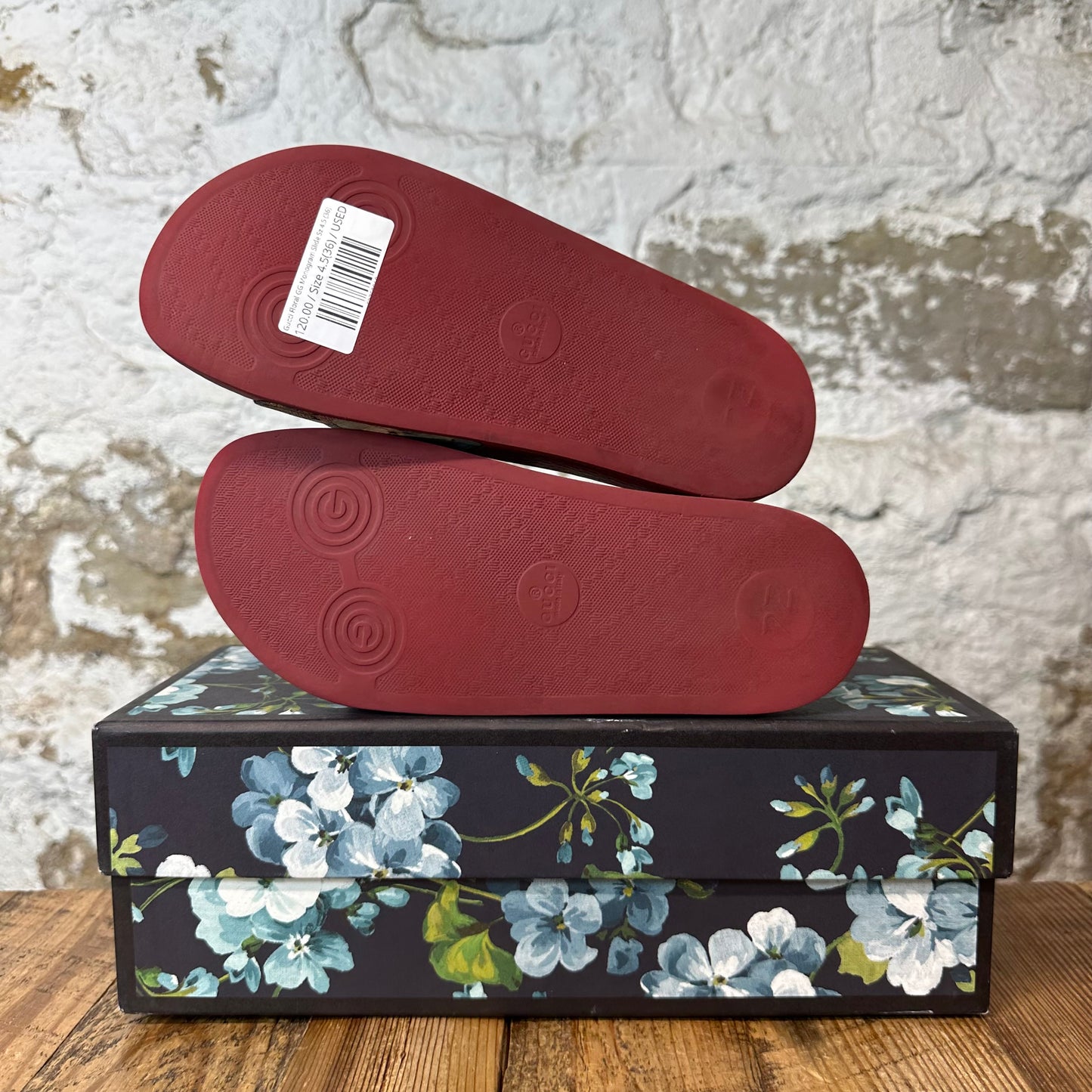Gucci Floral GG Monogram Slide Sz 4.5 (36)