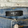 Amiri Green Camo Bones Blue Denim Jeans Sz 33