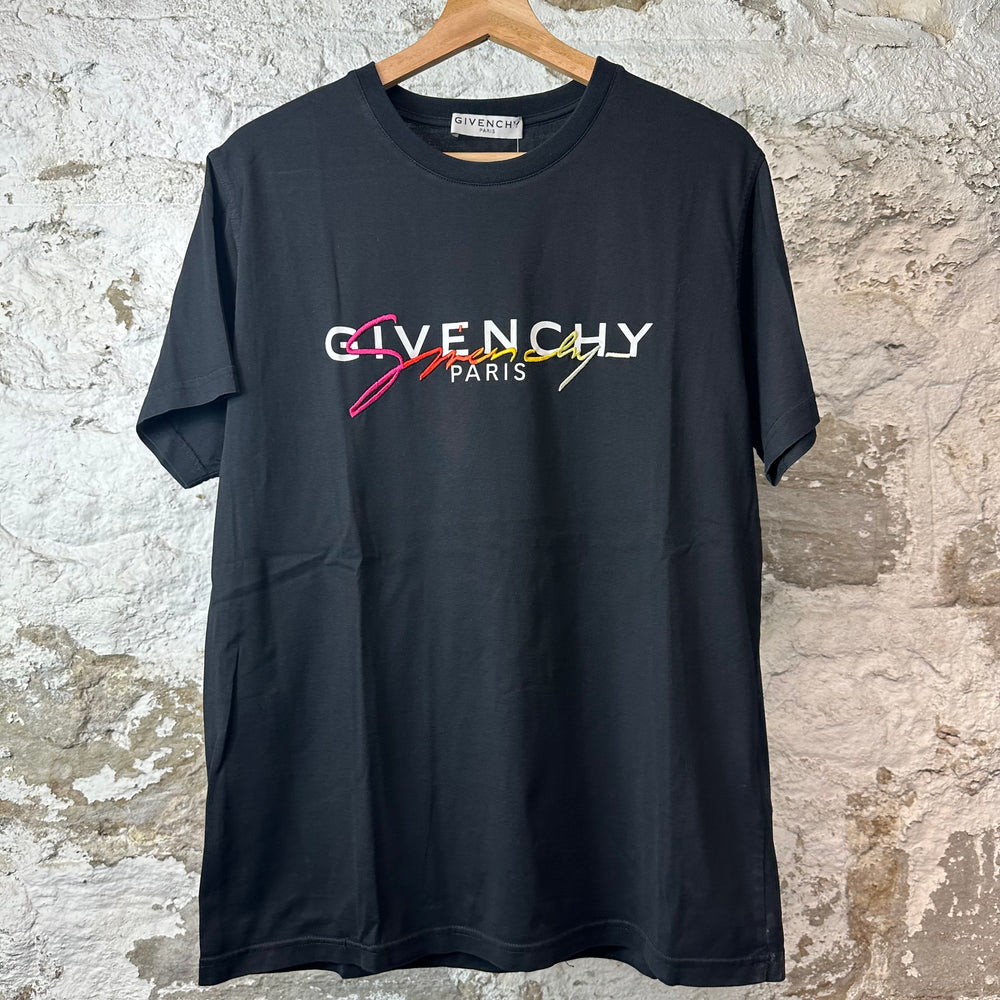 Givenchy Degrade Signature Black T-Shirt Sz XS