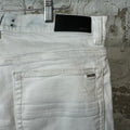Amiri MX1 White Leather White Denim Jeans Sz 36