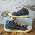 Lanvin Curb Rose Denim Beige Sneaker Sz 12 (45) DS