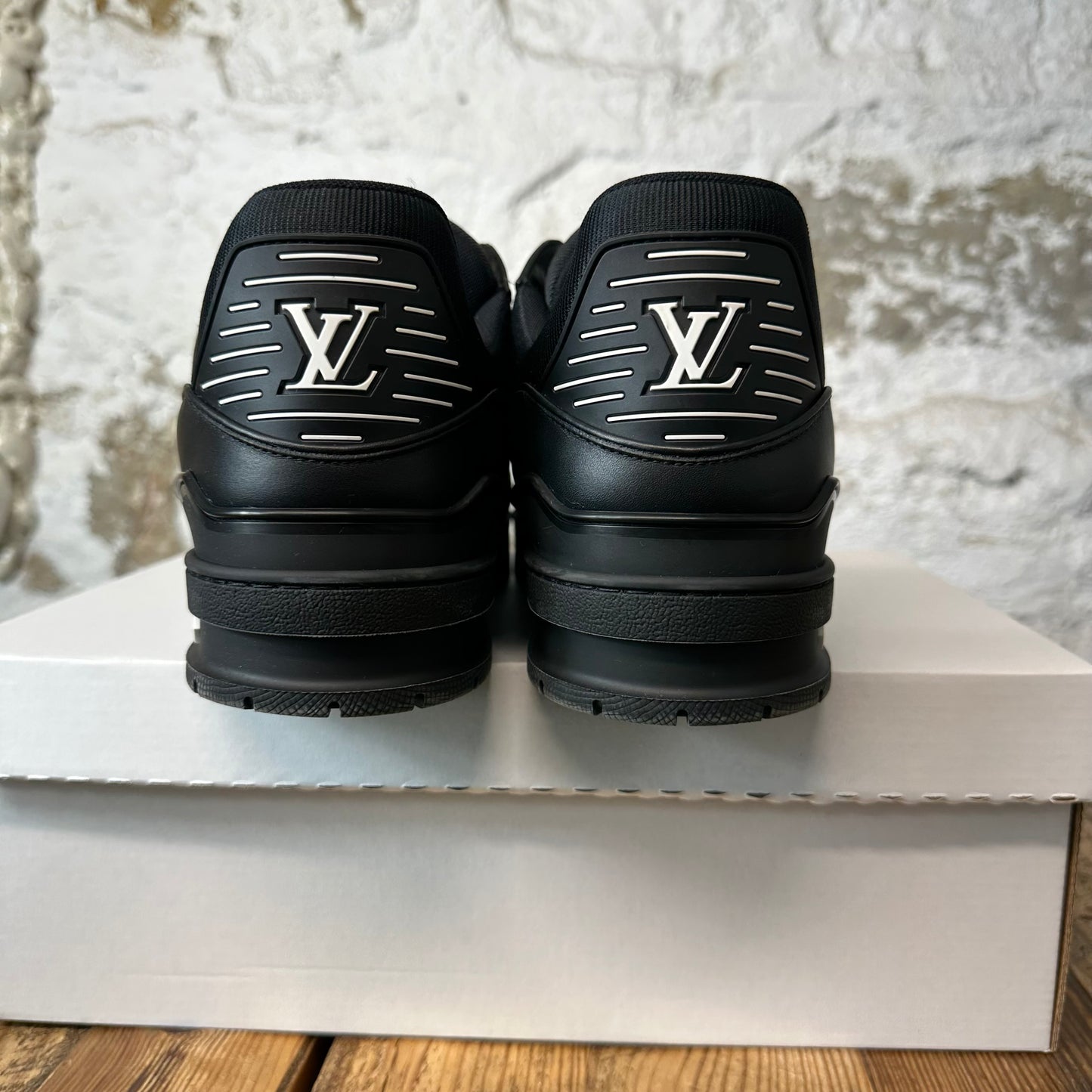 Louis Vuitton Triple Black Trainer Sneaker Sz 11.5 (10LV)