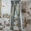 Amiri White Stripe Acid Wash Blue Denim Jeans Sz 30