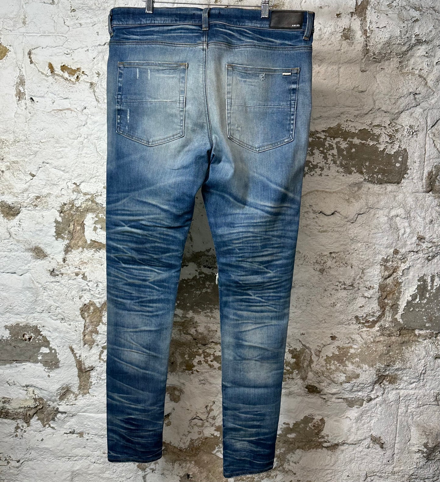 Amiri MX1 Sky Blue Cream Blue Denim Jeans Sz 38