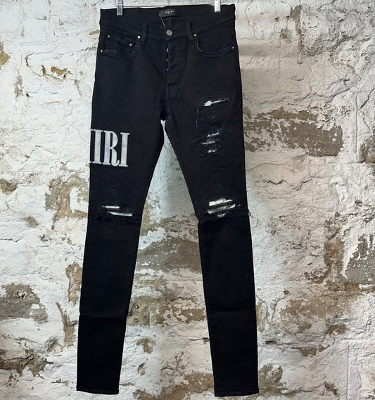 Amiri Blue Tie Dye Spell Black Denim Jeans Sz 29