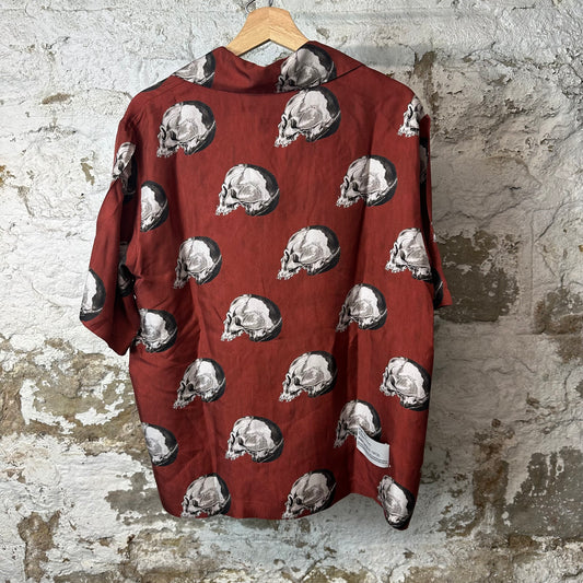 Amiri Skull Red Button Up Shirt Sz M
