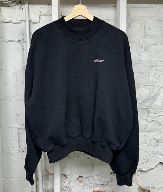 Off-White Faded Pink Arrow Black Crewneck Sz XS