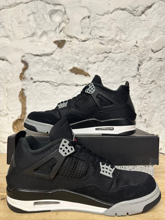 Air Jordan 4 Black Canvas Sz 9.5