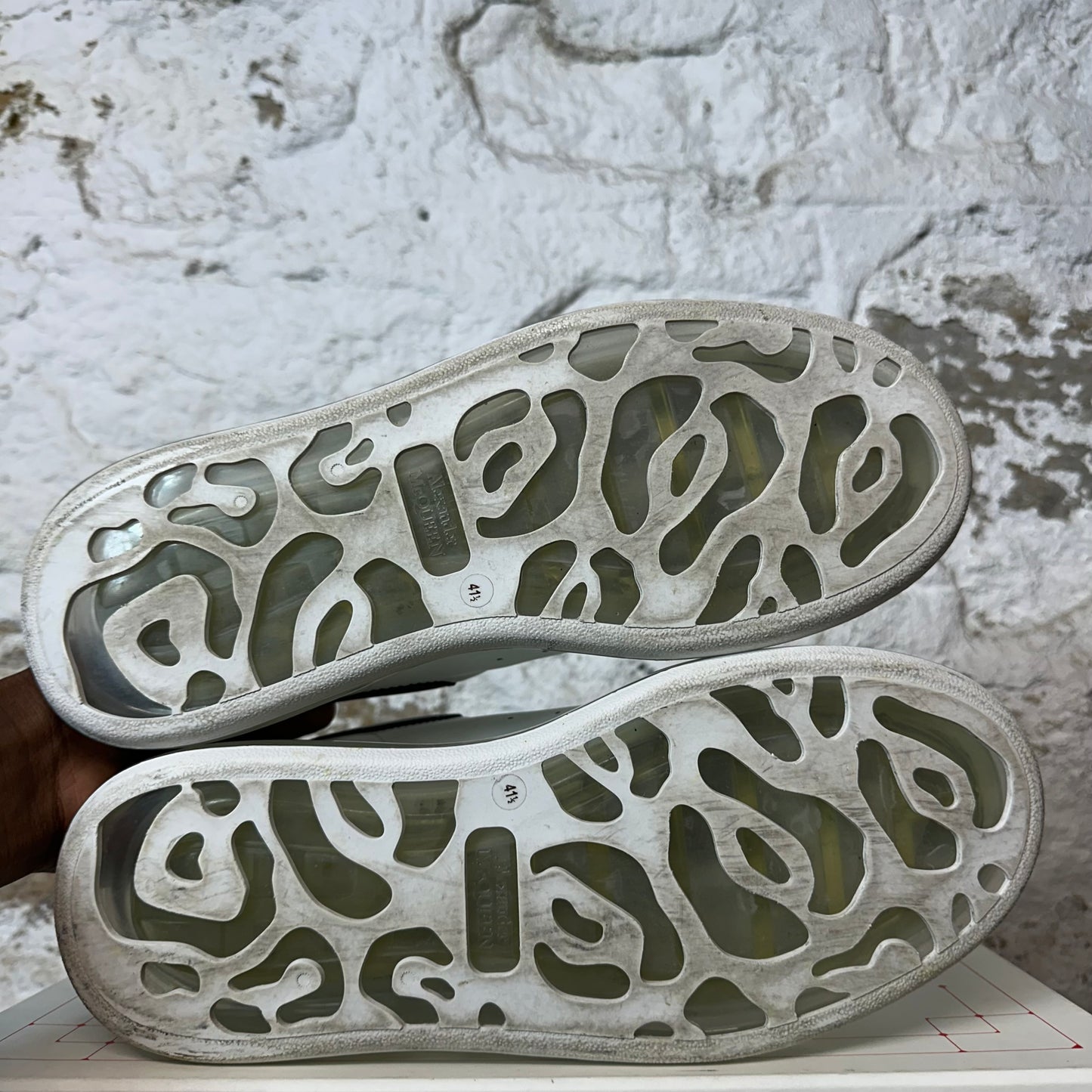 Alexander Mcqueen Black Tab White Bubble Sole Sneaker Sz 8.5 (41.5)