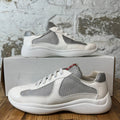 Prada Americas Cup White Patent Grey White Sneaker Sz 6 (38.5)