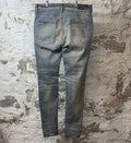 Amiri MX1 Cheetah Print Blue Denim Jeans Sz 34