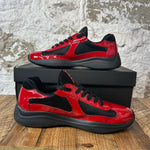 Prada Americas Cup Red Patent Black Sz 10