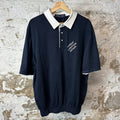 Louis Vuitton Marque Embroidered Logo Navy Polo Shirt Sz XL