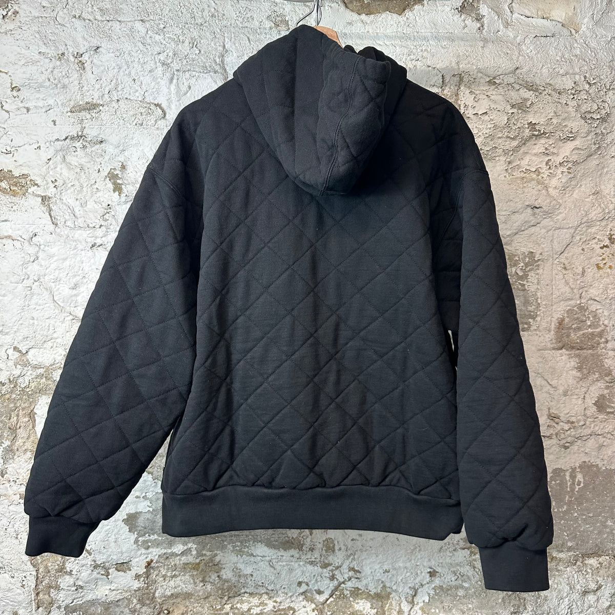 Supreme Quilted Zip Up Hooded Jacket Black Sz L