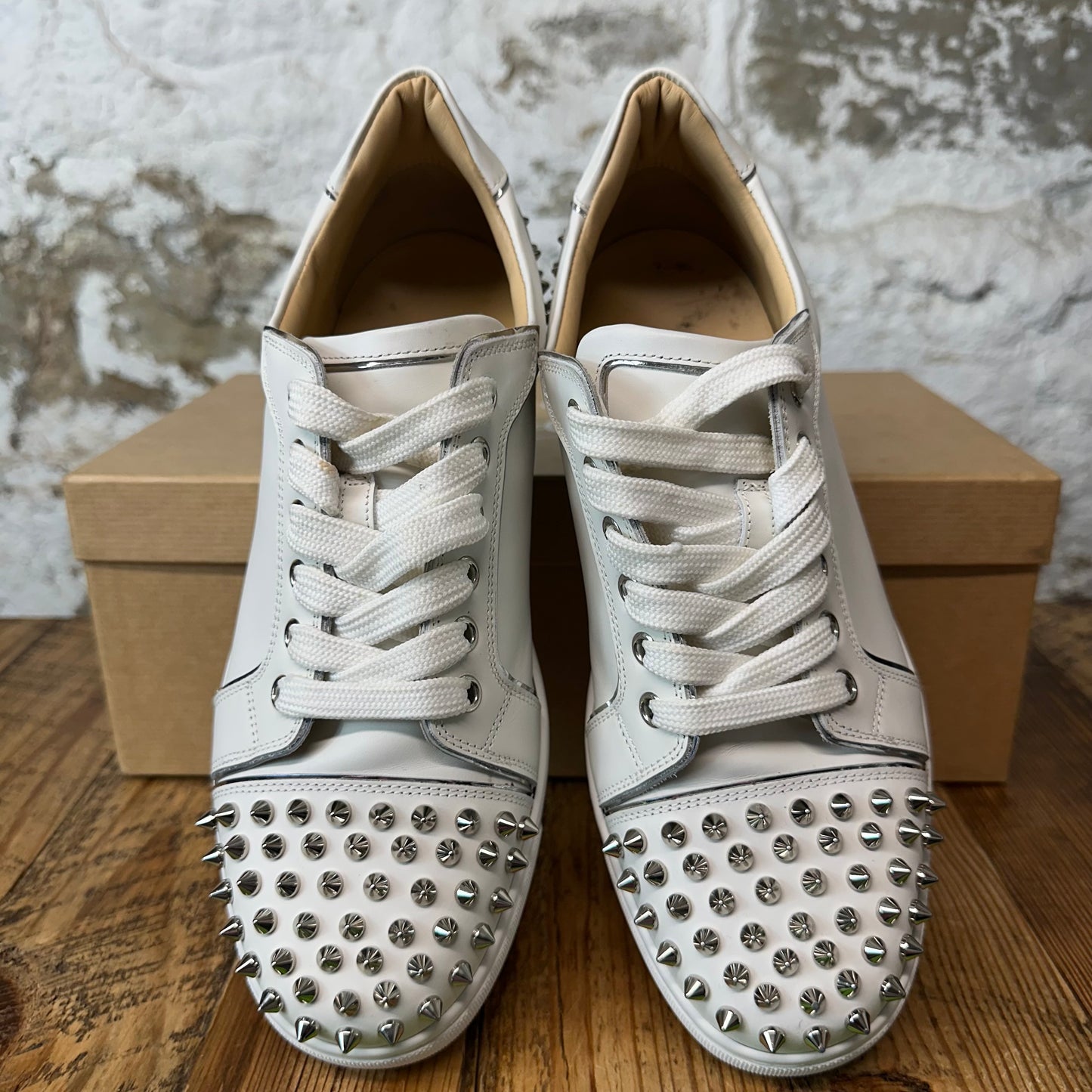 Christian Louboutin Triple White Spike Sneaker Sz 6.5 (39.5)