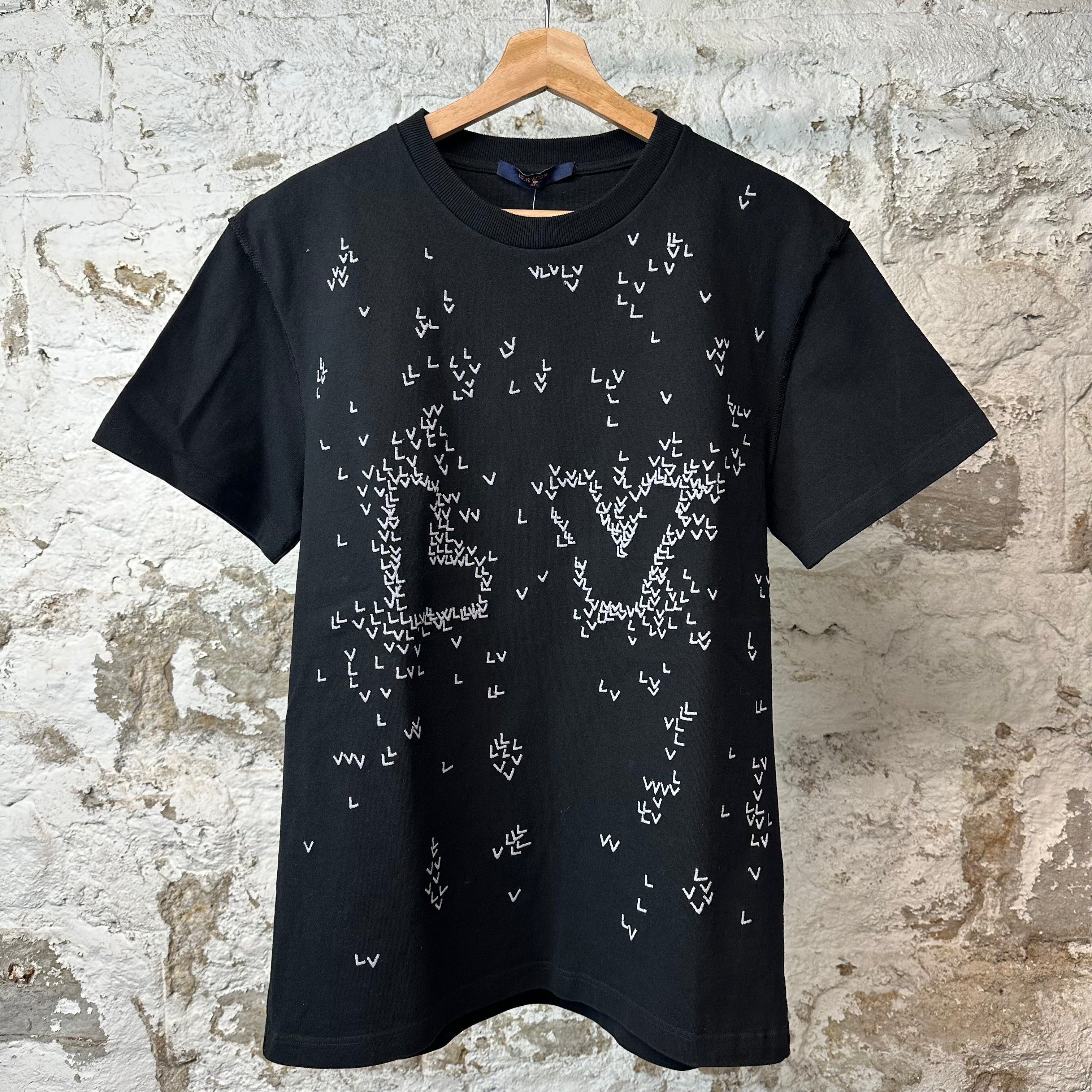 Louis Vuitton Spread Embroidery T-shirt Black Sz S