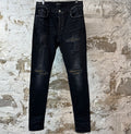 Amiri MX1 Camo Patch Black Denim Jeans Sz 33