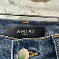 Amiri MX1 Blue Plaid Flannel Dark Blue Denim Jeans Sz 29