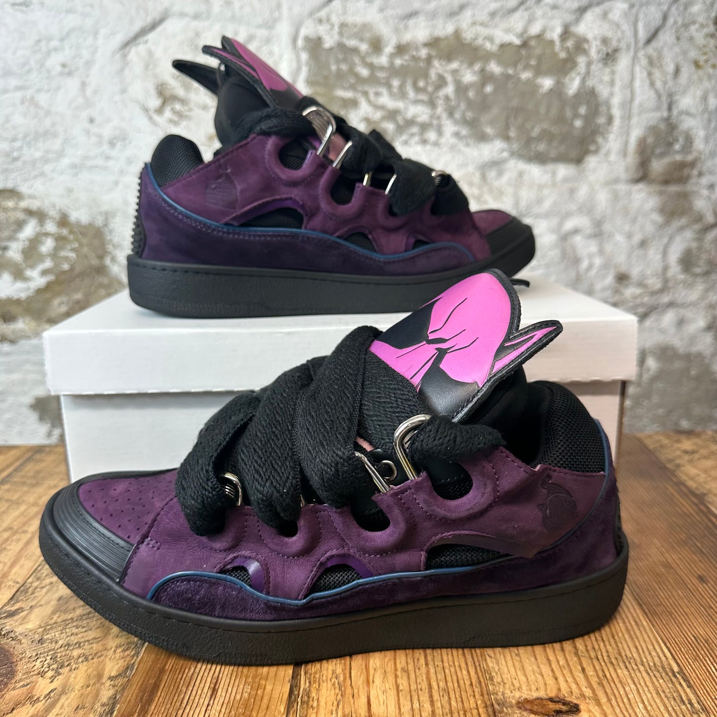 Lanvin Curb Purple Black Batman Sneaker Sz 10 (43)