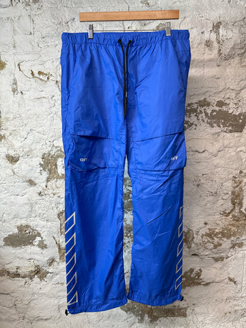 Off White Blue Thin Track Pants Sz XL