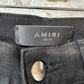 Amiri MX1 Black Leather Black Waxed Denim Jeans Sz 29