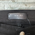 Amiri Red Velour Stripe Black Denim Jeans Sz 32