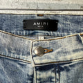 Amiri MX1 Tie Dye Patch Washed Blue Denim Jeans Sz 34