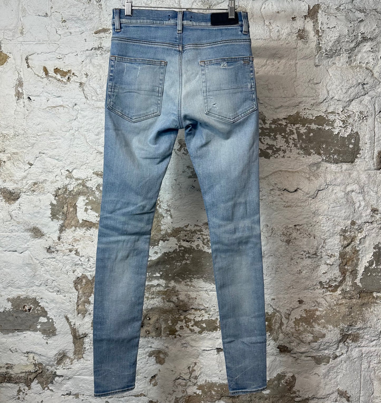 Amiri MX1 Cracked Orange Blue Denim Jeans Sz 28