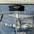 Amiri MX1 Camo Patch Light Blue Denim Jeans Sz 32