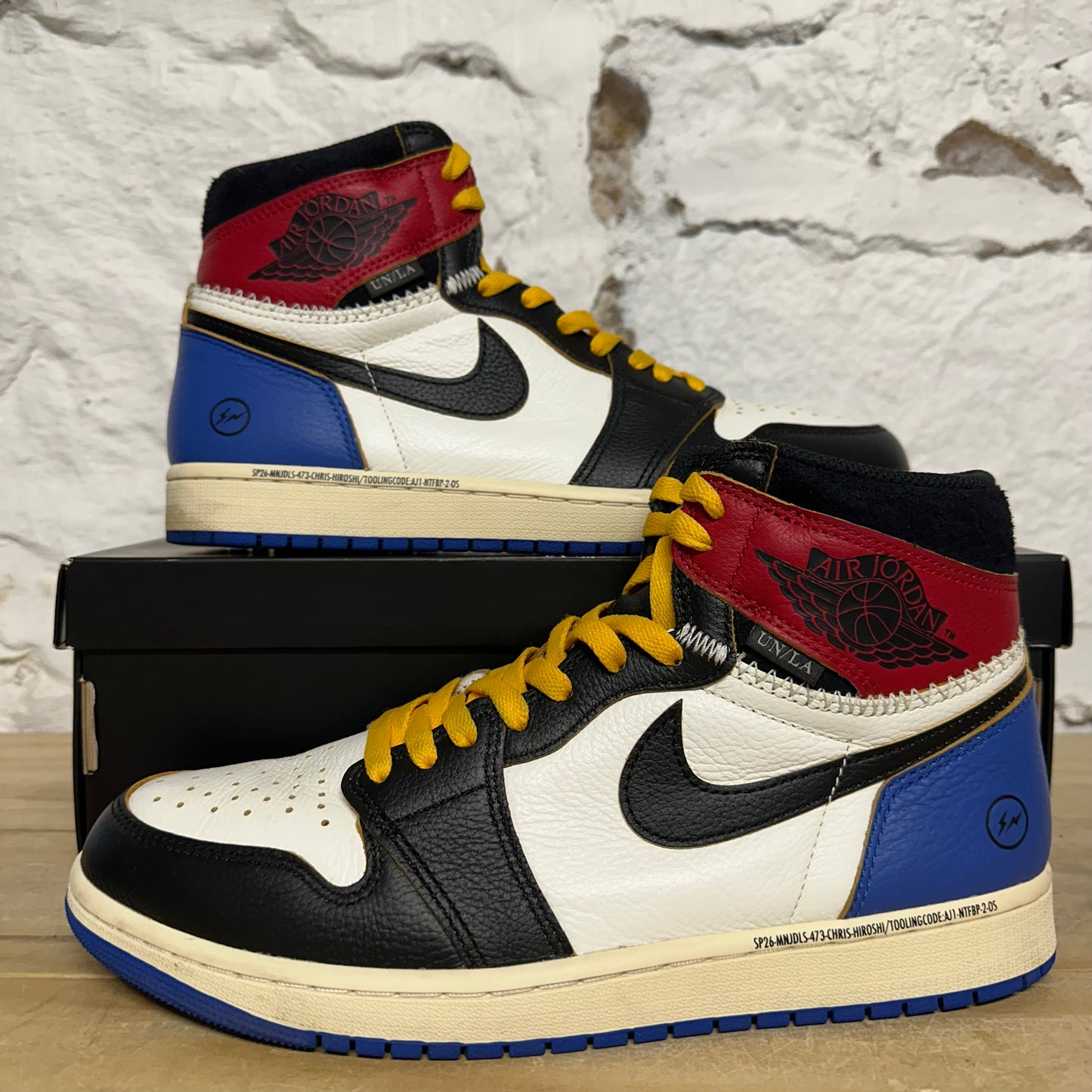 Air Jordan 1 High Fragment x Union LA Varsity Red Sport Royal Sz 10.5